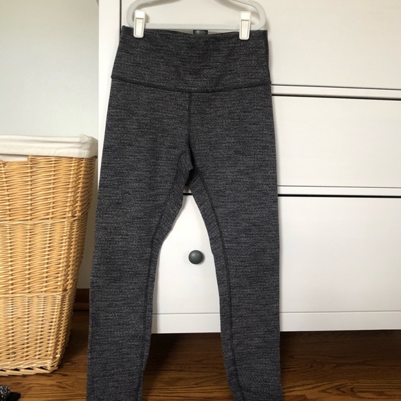 Lululemon Wunder Under High Rise Tight 28” - Luon Variegated Knit Heather Black - Picture 6 of 10